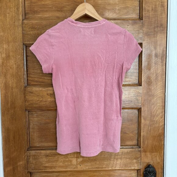 Madewell Rivet & Thread Pointelle Vintage Shrunken Tee in Pink - XXS - Picture 5 of 7